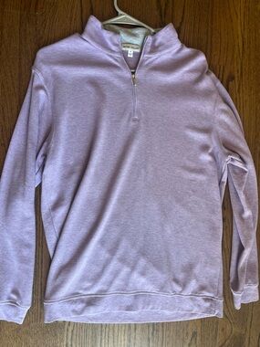 Peter Millar Men's Lavender Quarter-Zip Pullover Sweater